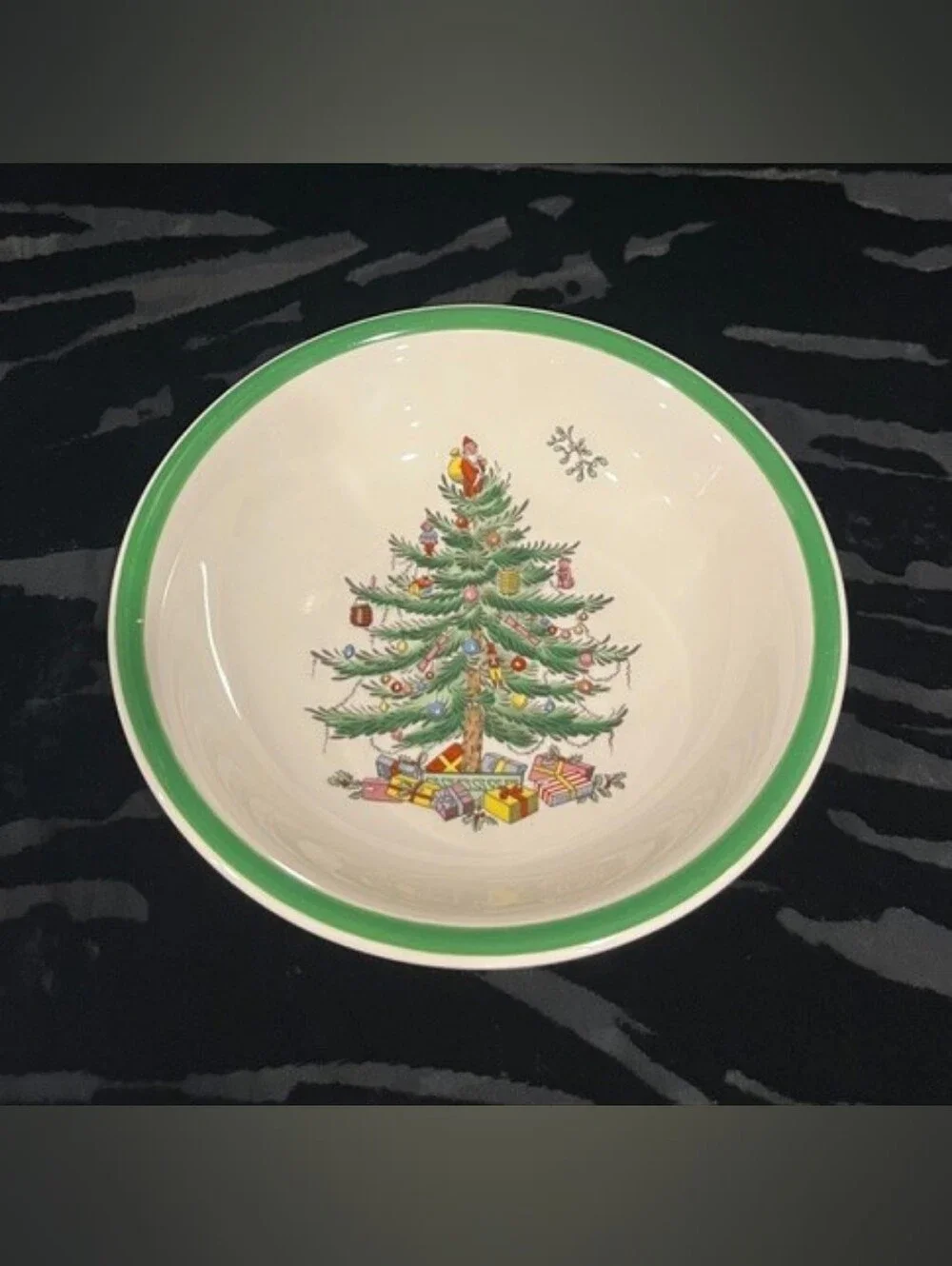 Vintage Spode Christmas Tree Cereal Bowls Set of 2 Pre-1980 Made In England S332